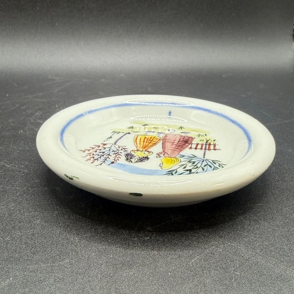 Arabia Suomi Finlandia Vintage Hand Painted Ceramic Trinket Dish Teabag Rest